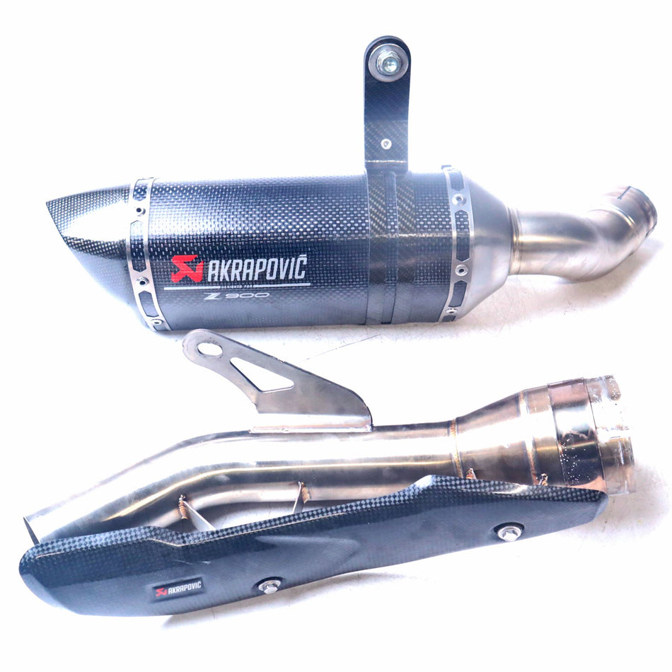 2018 Kawasaki Z900 ZR900 Akrapovic Exhaust Silencer, Link Pipe & Shield