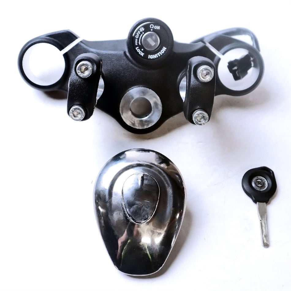 2023 Royal Enfield Hunter 350 Lock Set, Top Yoke & Handlebar Risers - RAP00025
