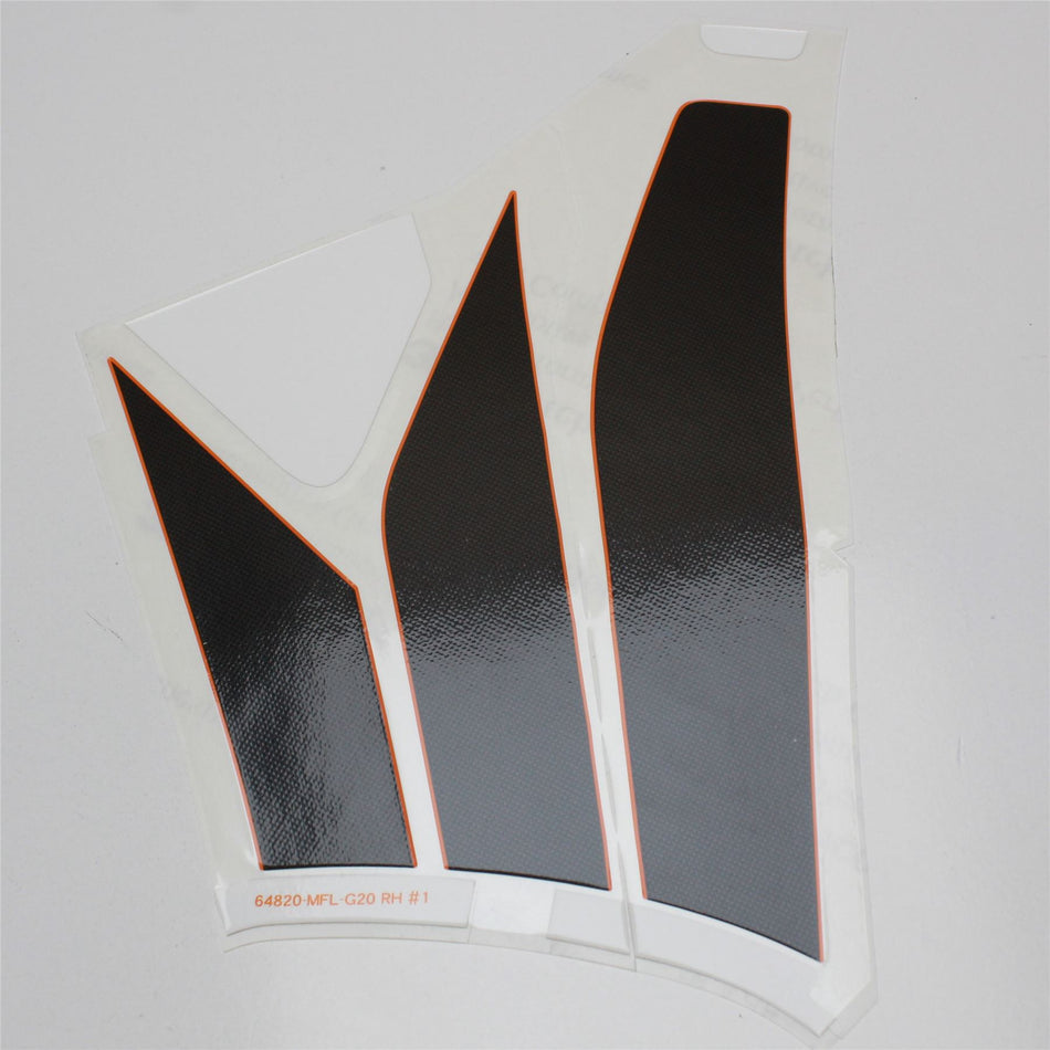 2009 HONDA CBR1000RR R/H Right Fuel Tank Decal Graphic Set - 64820MFLG20ZA