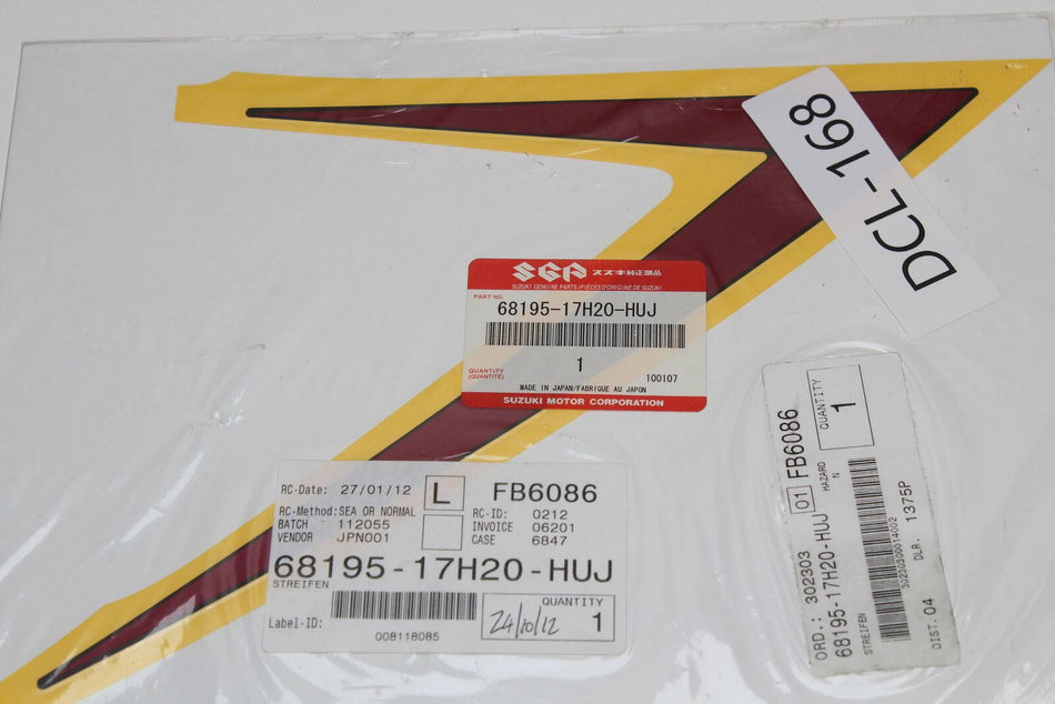 2008-11 SUZUKI GSX-F 650 L/H Left Fairing Decal Sticker # 68195-17H20-HUJ