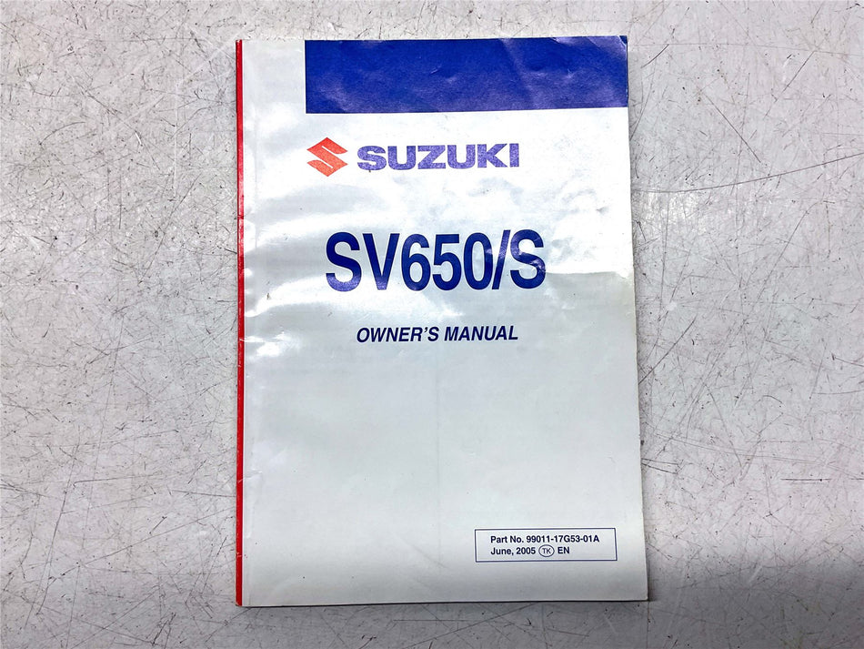 Suzuki SV650 Owners Manual