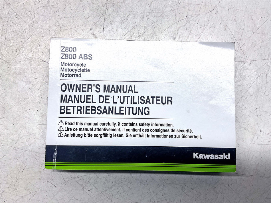 Kawasaki Z800 Owners Manual