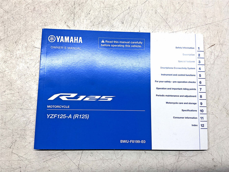 Yamaha YZF-R 125 Owners Manual
