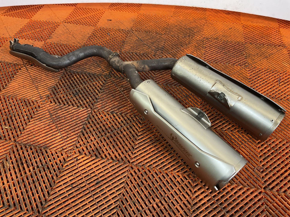 2007 Yamaha MT-03 Akrapovic Exhaust Muffler Silencer Twin Slip-on