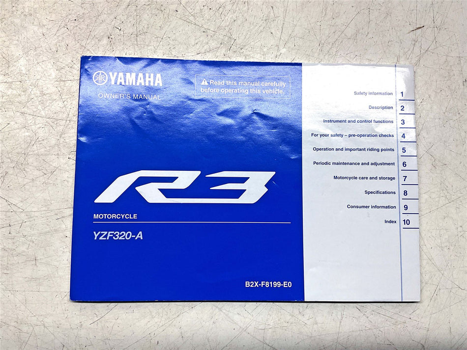 Yamaha YZF R3 Owners Manual