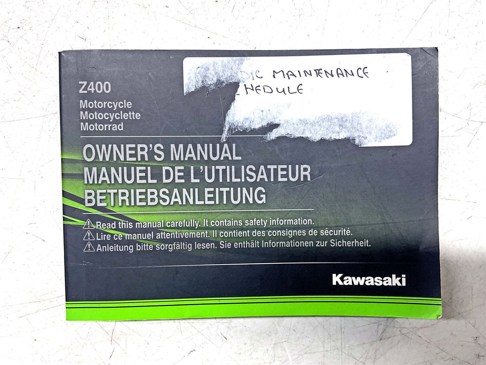 Kawasaki Z400 Owners Manual