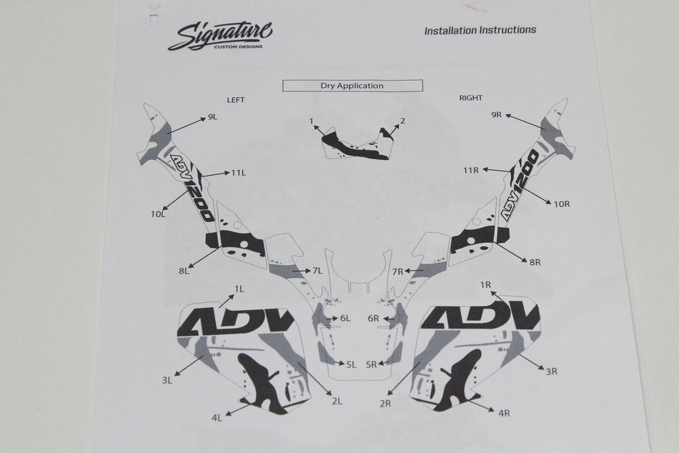 BMW R1200GS Safari Black Grey Decal Sticker *PARTIAL KIT*