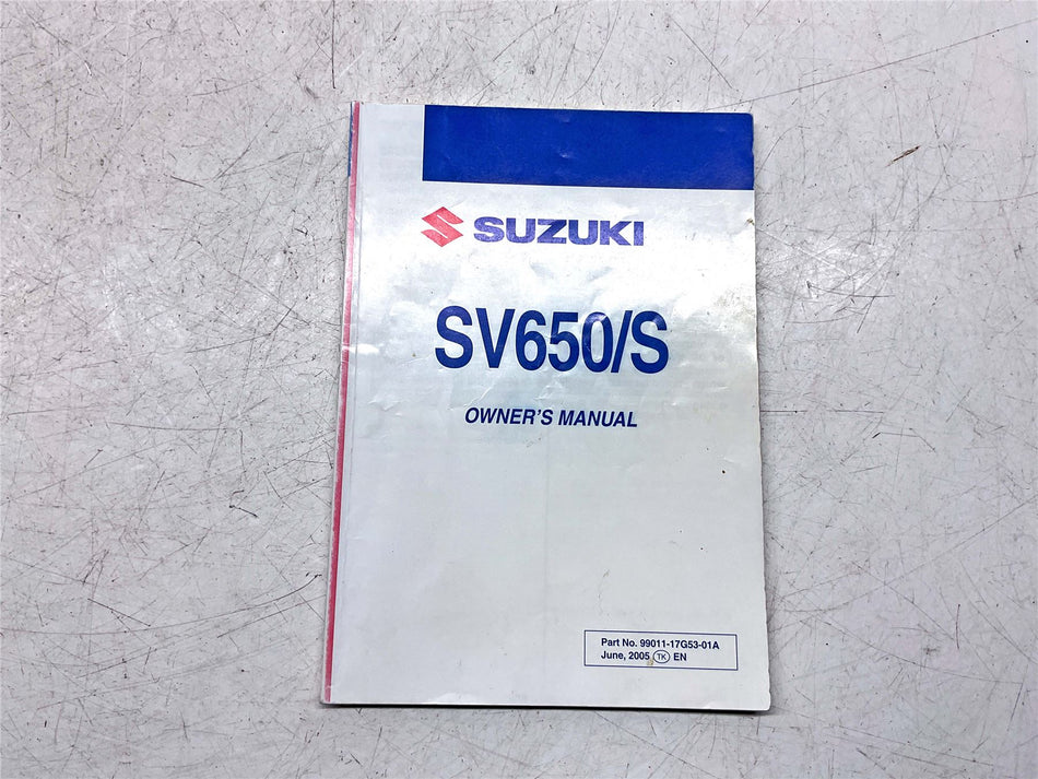 Suzuki SV650 Owners Manual
